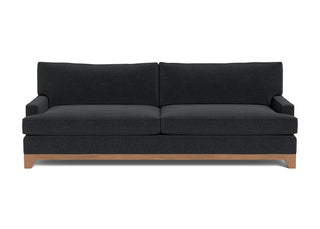 The Catalina sofa, a traditional modern classic, in black fabric