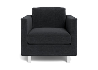 The Charlie Chair is a classic masculine couch. Here it is in taupe fabric