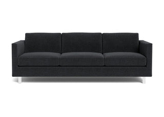 The Charlie Sofa, a classic masculine couch, in black fabric