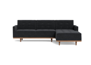 The Irving sofa chaise is mid-century inspired & beautiful in dark leather