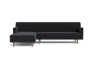 The "Mad Men" inspired Sterling Sofa Chaise in taupe screams mid-century design