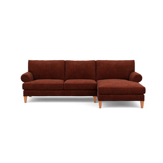The Carlisle Sofa Chaise in burgundy