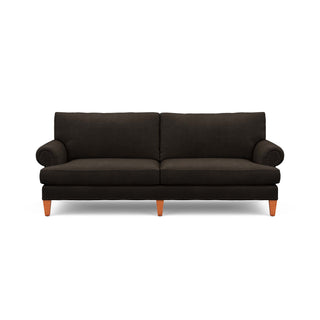 The Carlisle Sofa in dark brown fabric