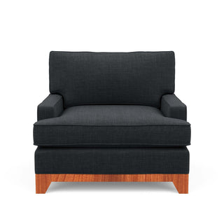 The Catalina, a traditional modern classic chair in dark grey fabric