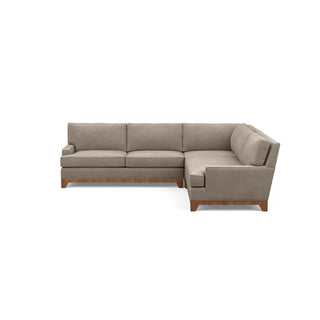 The Catalina sofa sectional, a traditional modern classic, in taupe fabric