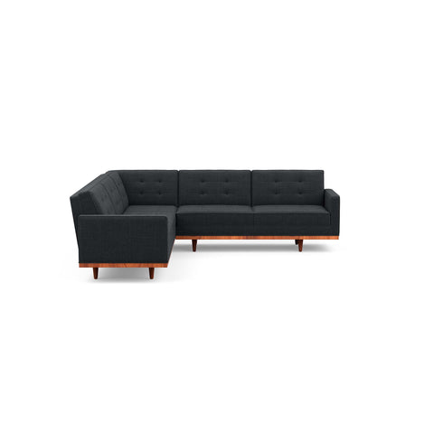 The Irving sofa sectional is mid-century inspired & beautiful in black