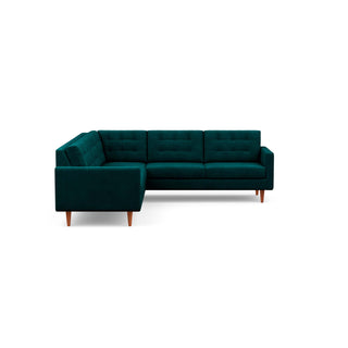The mid-century modern Quinn Sofa Sectional in jewel green