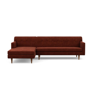 The "Mad Men" inspired Sterling Sofa Chaise in red screams mid-century design