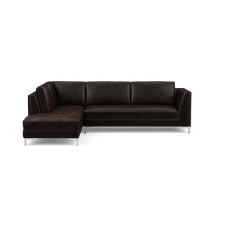 The Verona Sofa Sectional in brown leather offers a modern Italian look