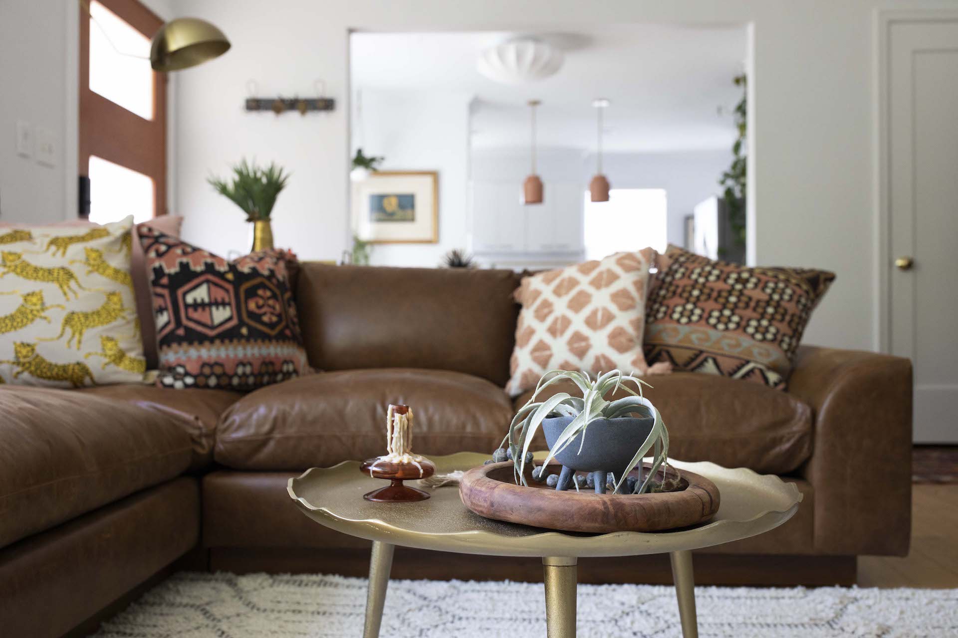 Custom leather Lowe sectional from Perch Furniture