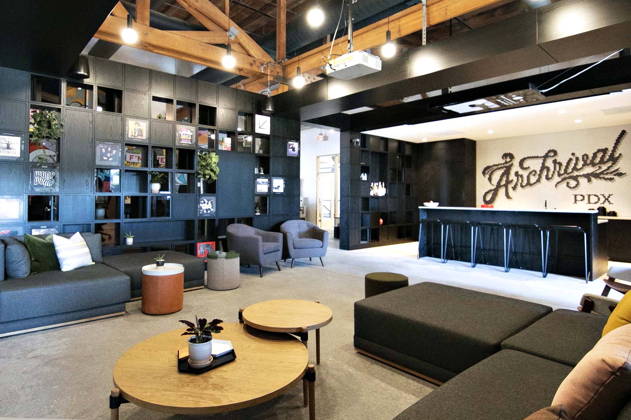 Mandy Riggar Interiors chose the Division Sofa from Perch Furniture to provide modular seating at the Archrival Agency Office.