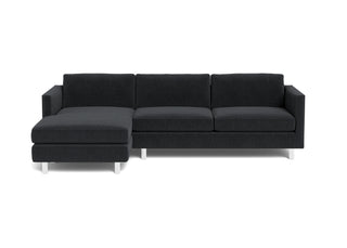  The Charlie Sofa Chaise, a classic masculine couch, in taupe fabric