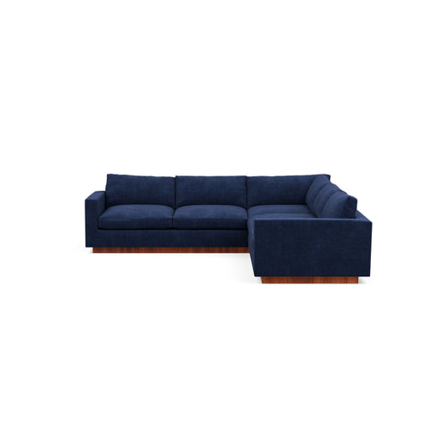 The Lowe Sofa Sectional in blue represents minimalistic home design