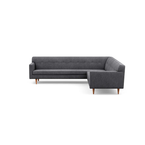 The "Mad Men" inspired Sterling Sofa Sectional in grey screams mid-century design